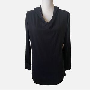 Johnny Was Pete and Greta Cotton Silk Blend Top with Hoodie Small